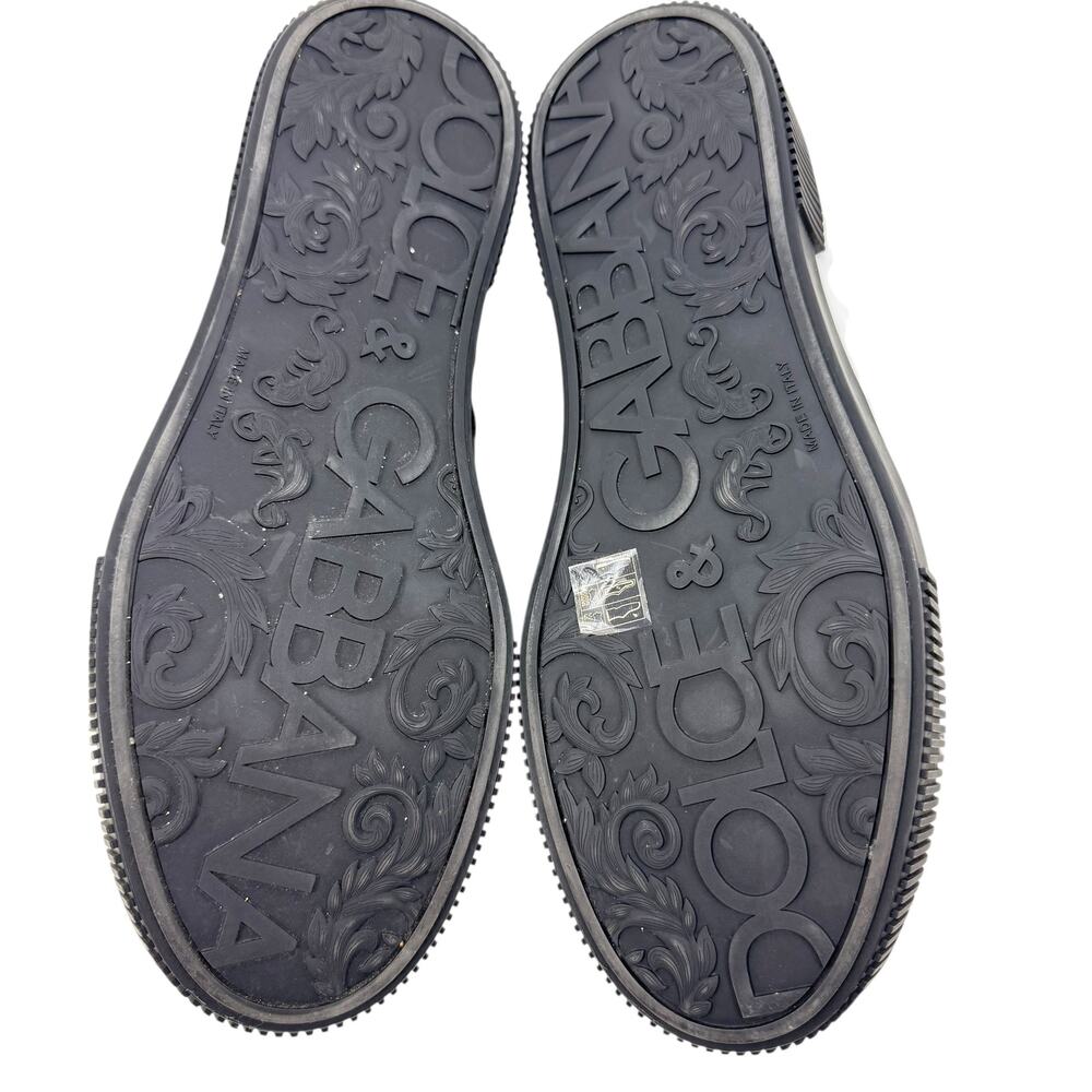 Dolce & Gabbana Miami Leather Low Top Sneakers Black Size 10 - Picture 9 of 10